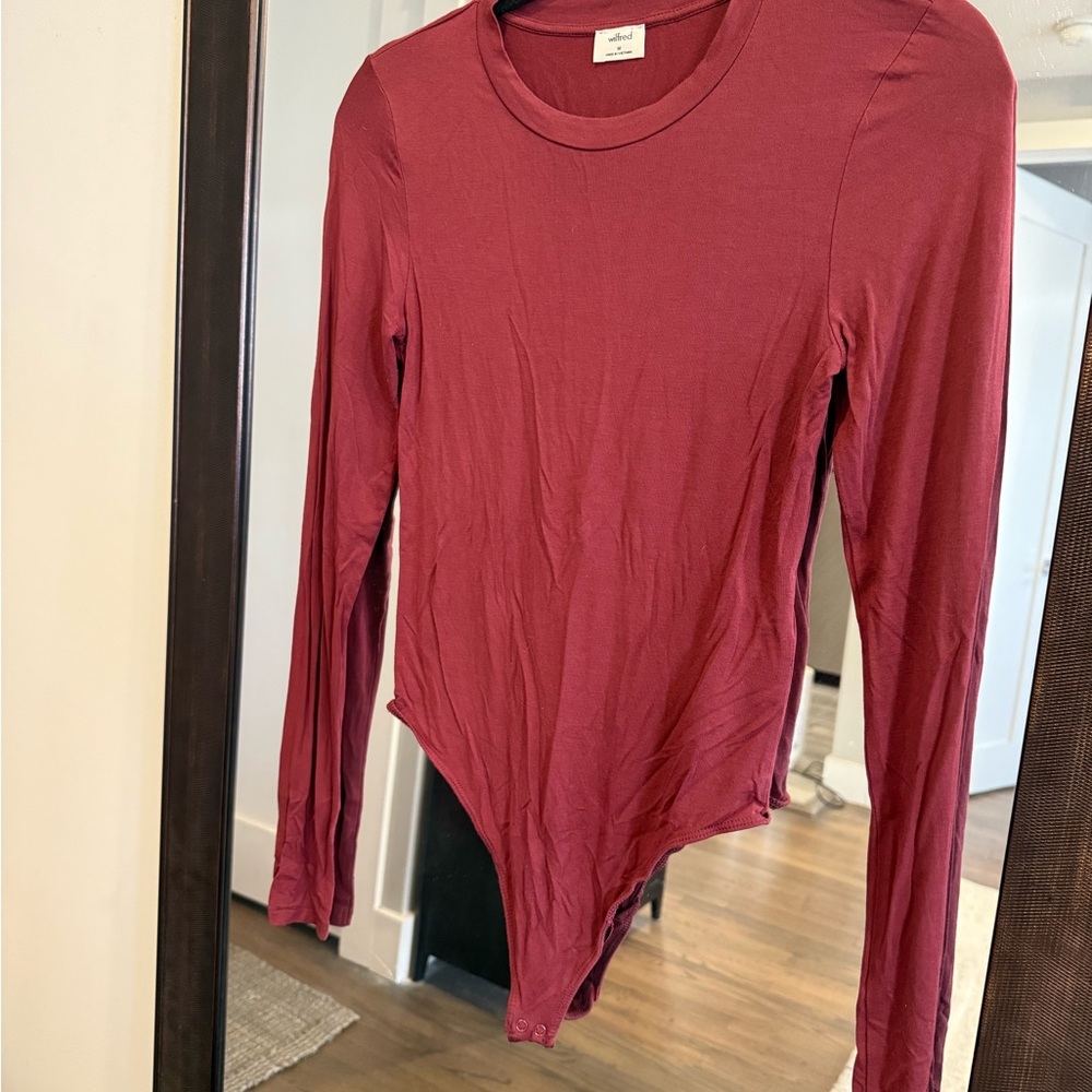 Wilfred Burgundy Long Sleeve Bodysuit
